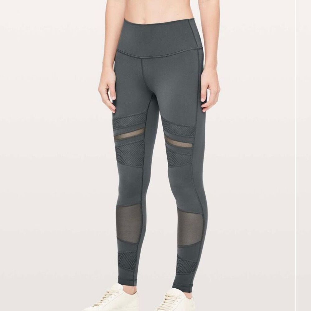 Lululemon Wunder Under High-Rise Tight Mix & Mesh 28" leggings Size 4 in Melanit